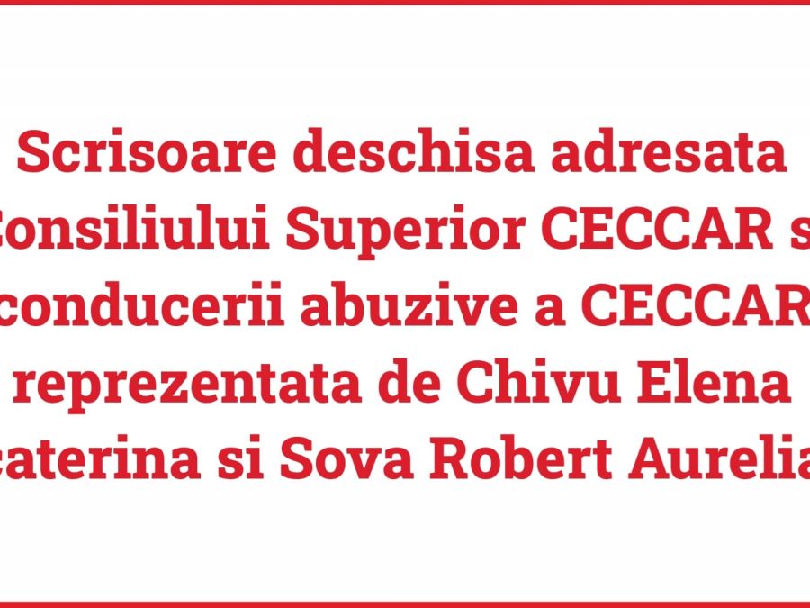 Scrisoare conducerii abuzive a CECCAR Chivu Elena Ecaterina si Sova Robert Aurelian