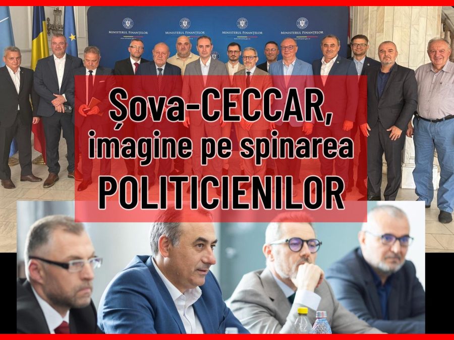 Robert Aurelian Șova de la CECCAR, afișându-se alături de ministrul Finanțelor Alexandru Nazare și alți politicieni