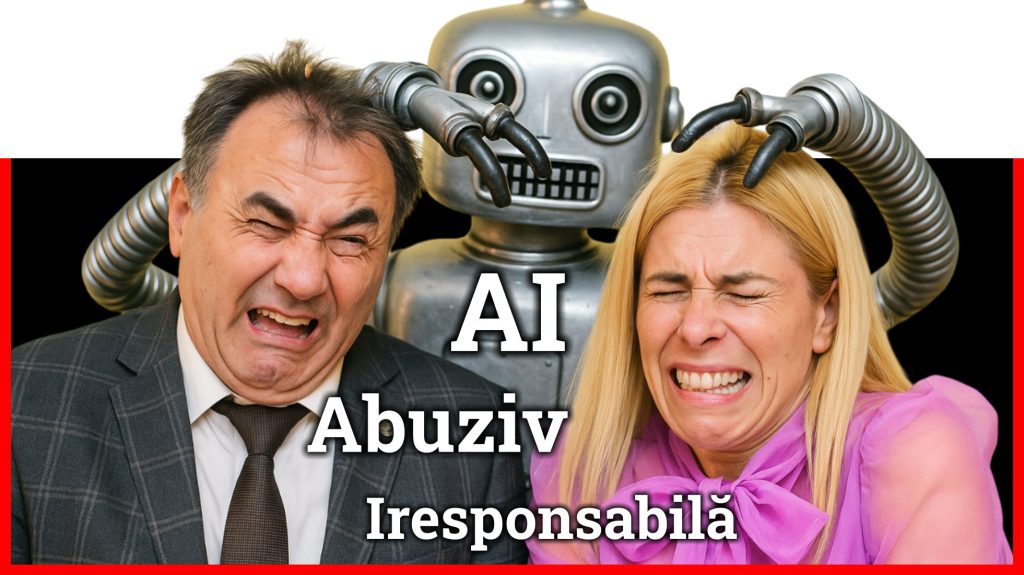 Trucaj satiric pentru coperta articolului pamflet "Powered by AI: Absurditate Instituțională. Abuzivul și Iresponsabila", simbolizând un protest față de problemele de integritate din CECCAR.