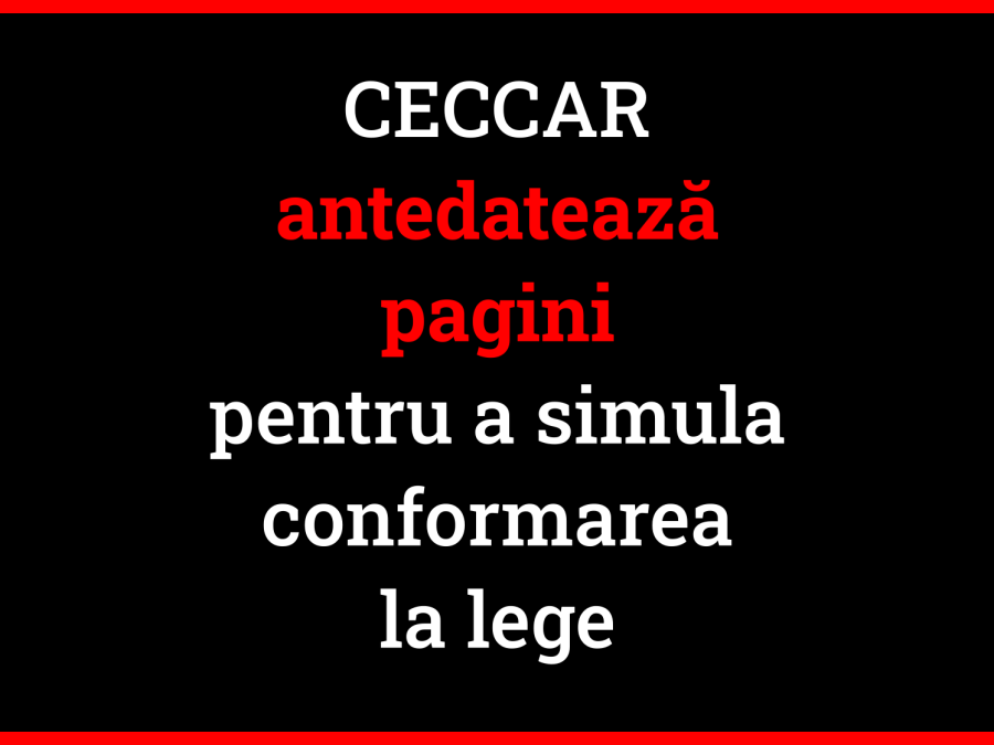 CECCAR antedatează pagini pentru a simula conformarea la lege