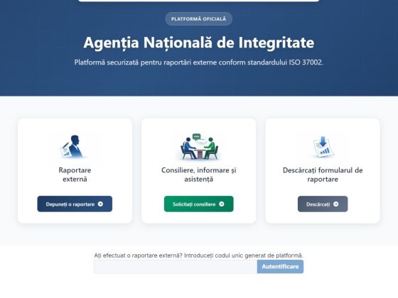 Platforma Avertizori361 lansată de Agenția Națională de Integritate pentru raportări externe ale avertizorilor în interes public